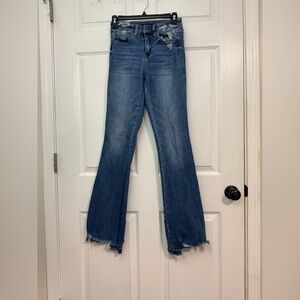 Flying Monkey Distressed Blue Flare Jeans